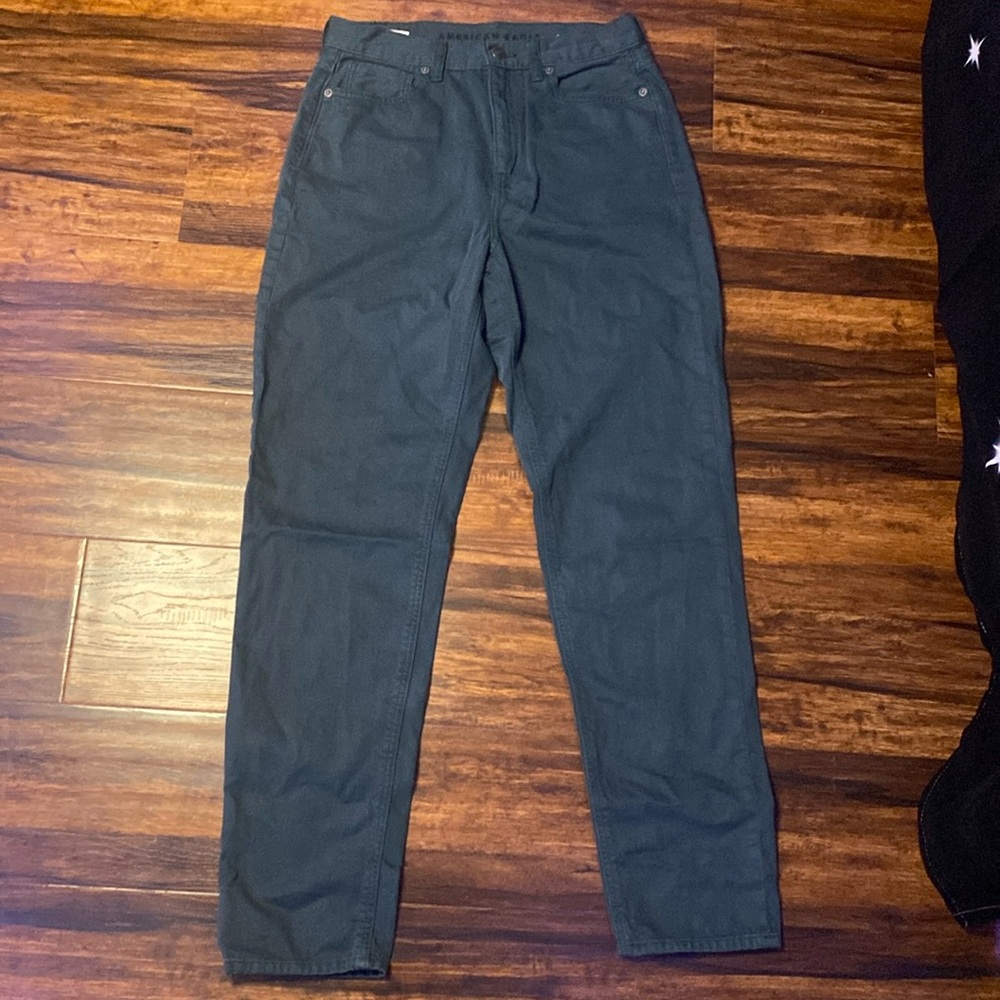 American eagle mom jeans, dark green